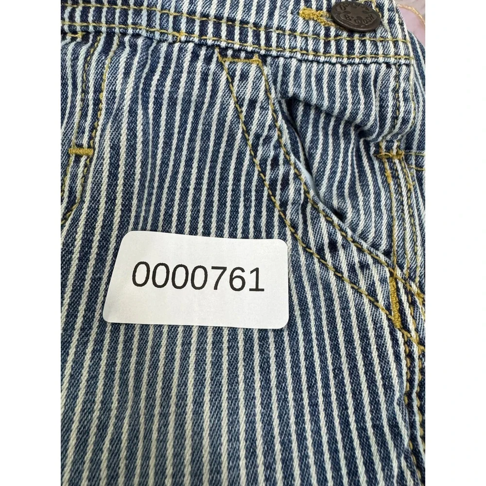 OshKosh Bgosh Baby Boy Hickory Stripe Vestbak Denim Overalls Blue White 12M